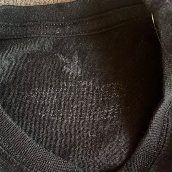 Playboy Black T-Shirt with Rainbow Logo - Picture 2 of 2